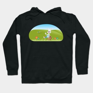 Bunny and Easter Basket With Eggs Hoodie